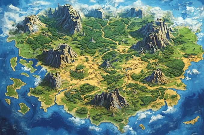 draw a custom map for fantasy, scifi, book or boardgame