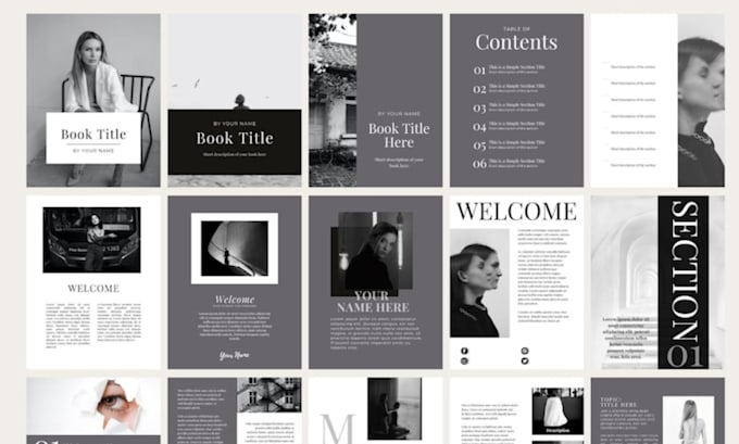design canva editable ebook, worksheet, workbook, editorial magazine layout
