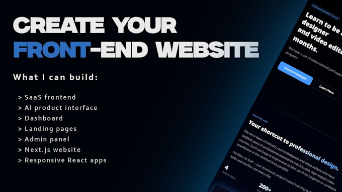 build modern react frontend for ai or saas startups