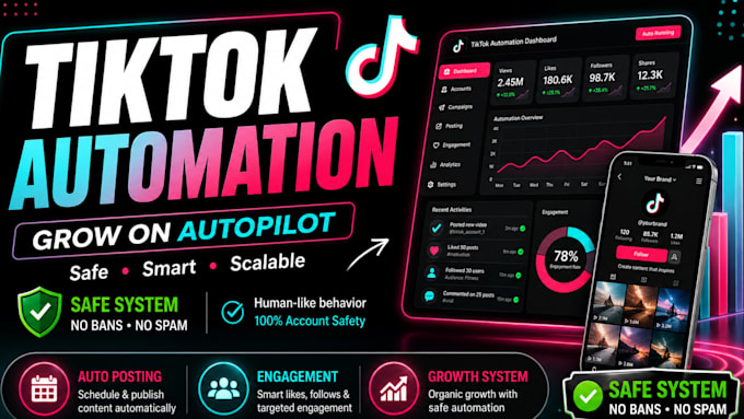 develop custom social media bot, tiktok livestreaming bot, tiktok API bot