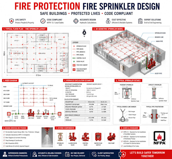 Design fire protection and fire sprinkler system layout drawings by ...