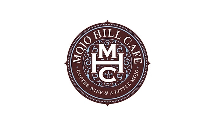 make modern coffee shop logo with mojo hill cafe