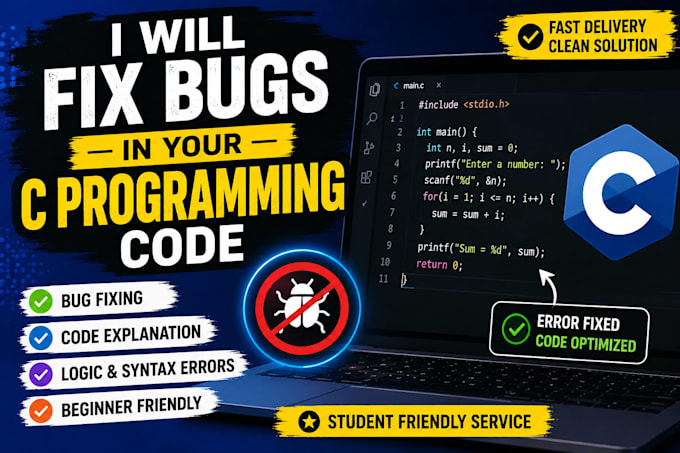 fix bugs in your c programming code and explain the solution