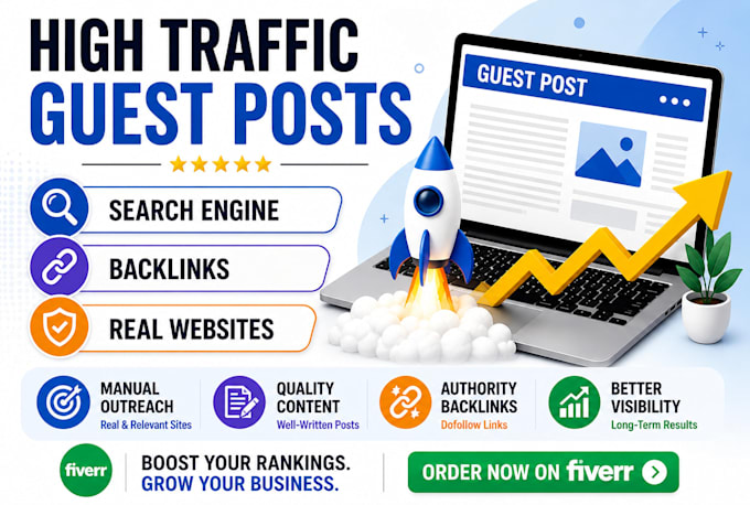 do guest post on high traffic websites with seo backlinks