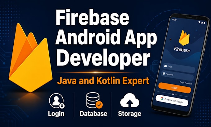 build a firebase android app with login and database