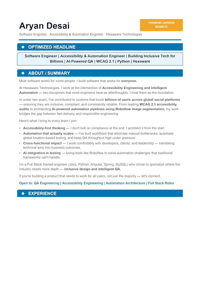 rewrite your linkedin profile to attract opportunities