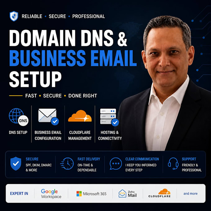 setup your domain dns and business email professionally