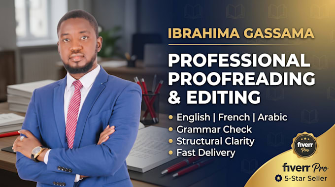 proofread and edit your arabic french english  document