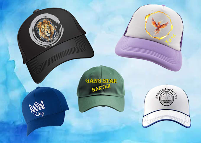 create hats design, logo, embroidery, modern