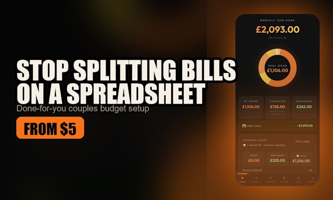 set up a couples budget app and split your bills for you