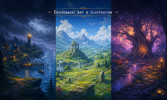 design 2d game concept art background and environment