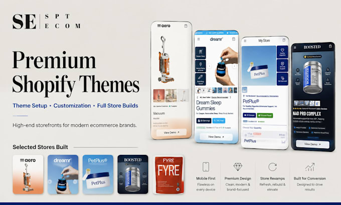 design a premium shopify store with a modern custom theme