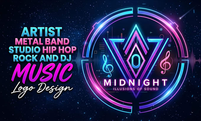 create a modern vibrant music logo design