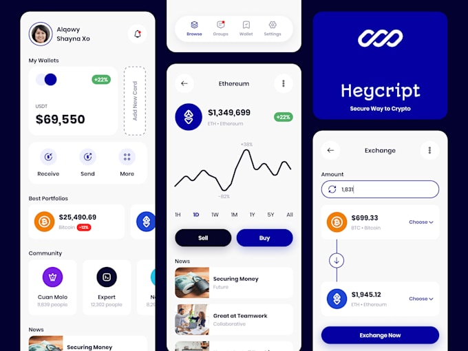develop crypto wallet app and website, online payments platform