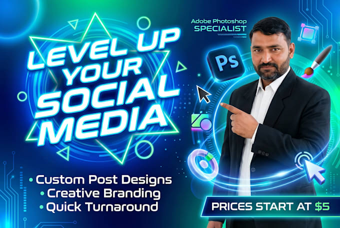 design eye catching social media posts using canva adobe photoshop