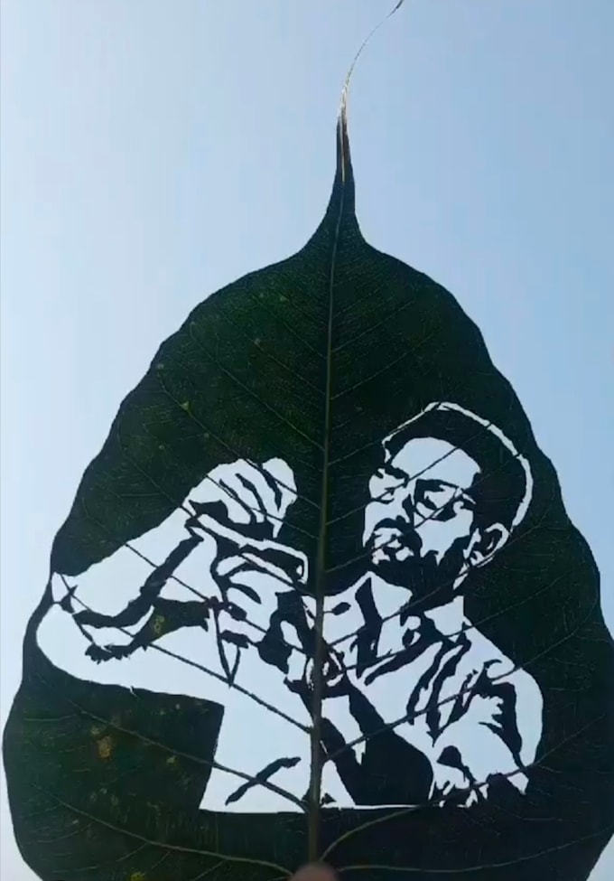 create unique handmade leaf art and digital portraits