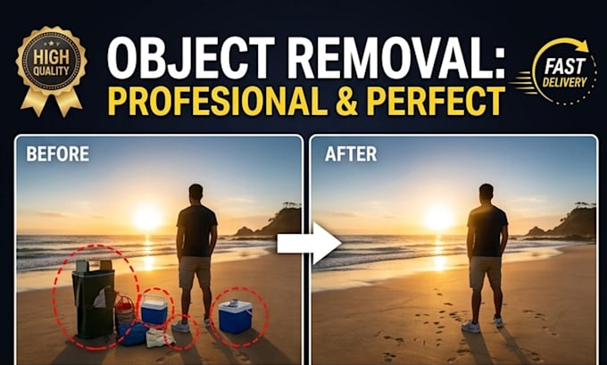 remove unwanted objects from photos professionally