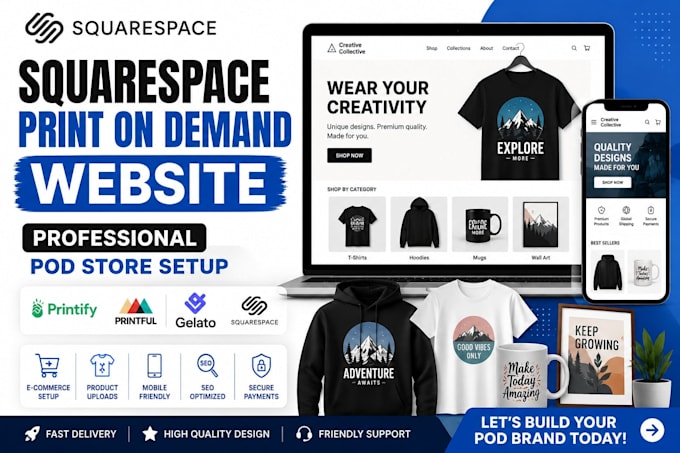 create squarespace print on demand website for your pod business