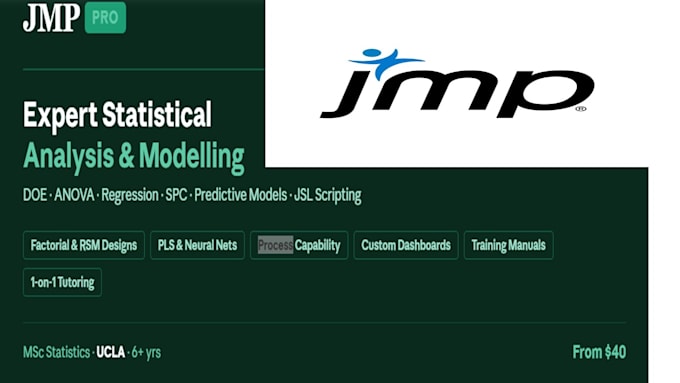 do expert jmp pro statistical analysis, doe, modeling, and data visualization