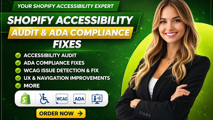 do shopify accessibility audit and ada compliance fixes