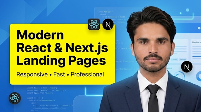 build a modern responsive react nextjs landing page
