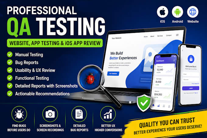 do professional app testing qa testing website testing and ios app review