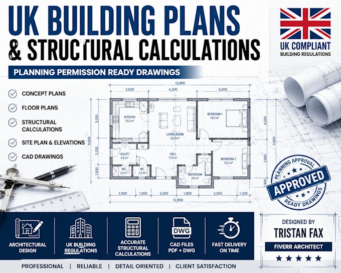 help with UK planning permission drawings and structural engineering calculation