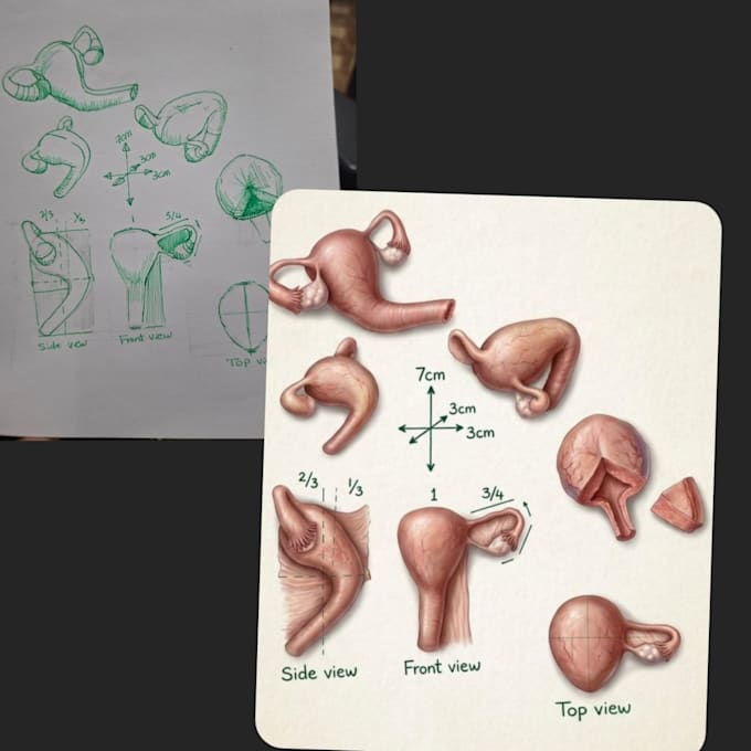 create detailed surgical and anatomical medical illustrations