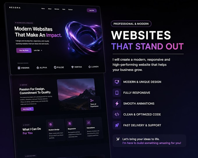 design and develop a modern website