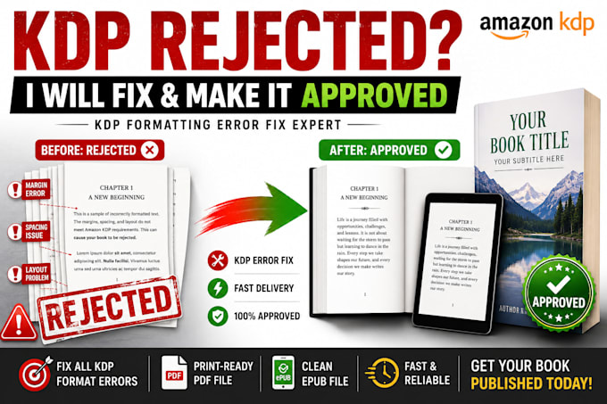 fix amazon KDP formatting errors and make your book publish ready