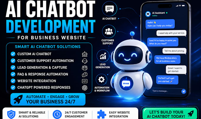 create ai chatbot for business website customer support and automation