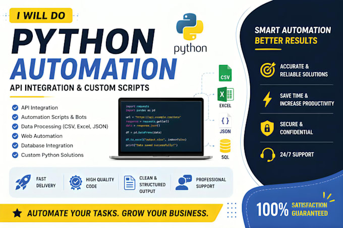do python web automation, data mining, data scraping using python