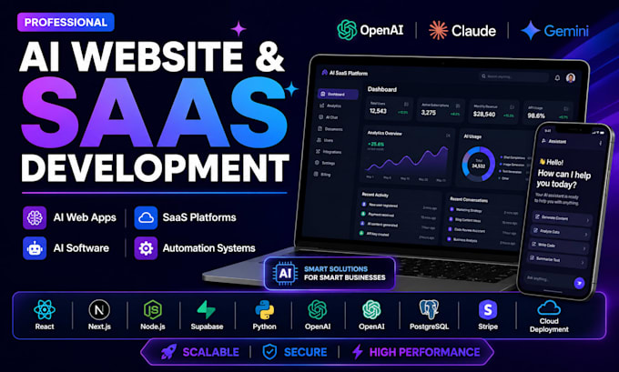develop ai website, ai web application, ai saas app, ai software development