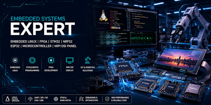 program embedded linux fpga, stm32, nrf, microcontroller for mipi dsi panel