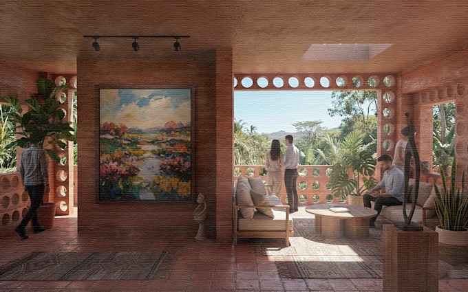 create atmospheric architectural renders and graphics