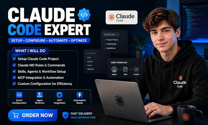 setup claude code project claude MD rules commands skills agent workflow