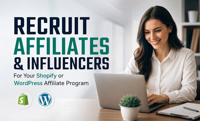 recruit affiliates, influencers for your shopify or wordpress affiliate program