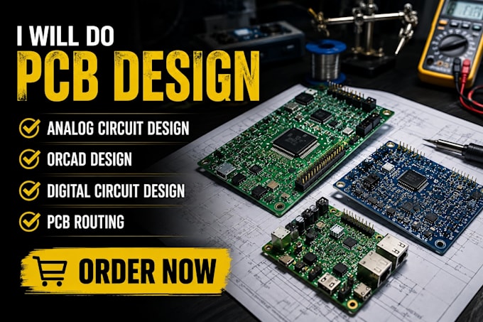 do pcb design, analog circuit design, orcad,digital circuit design, pcb routing