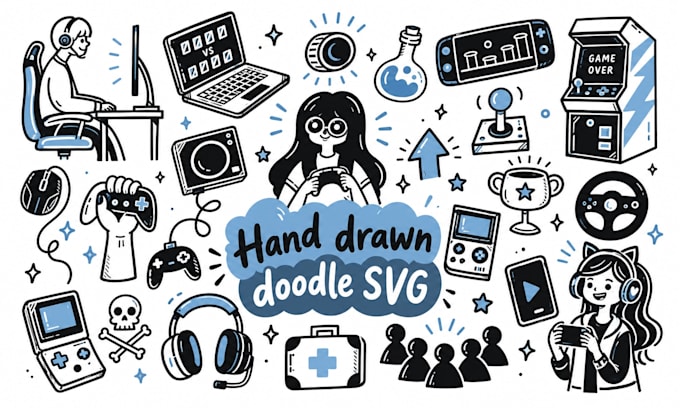 draw any kind of custom doodle illustration vector for website stickers maps