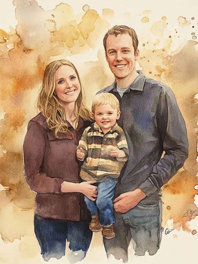 custom watercolor family portrait