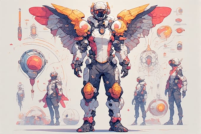 create high quality futuristic character art