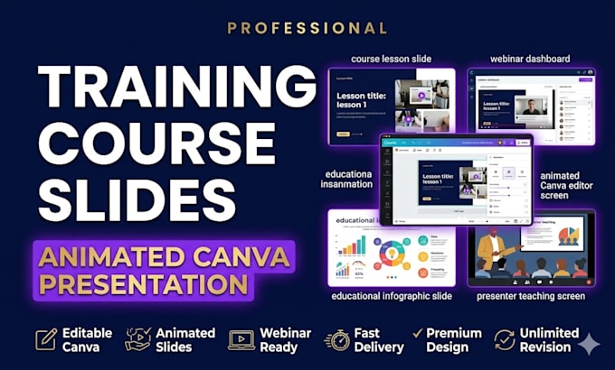 design training presentation course slides animated canva presentation