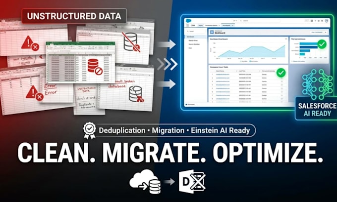do salesforce data migration, deduplication, ai ready database optimization