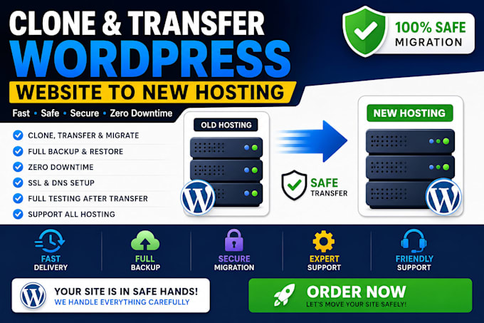 clone and transfer wordpress website to new hosting