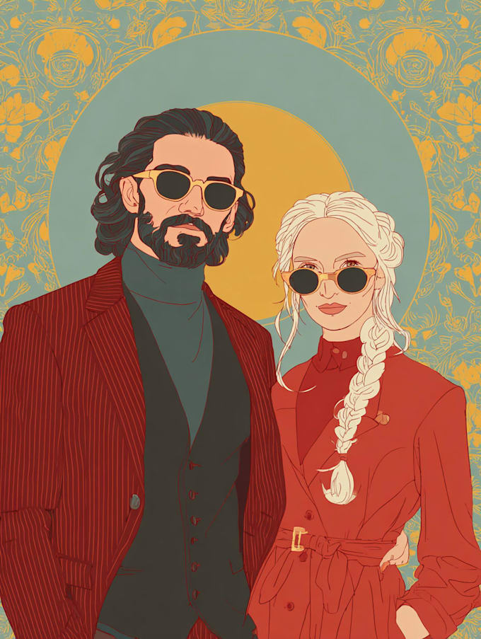 paint custom couple portrait