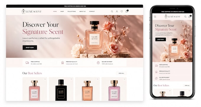 build a modern perfume store website using react js
