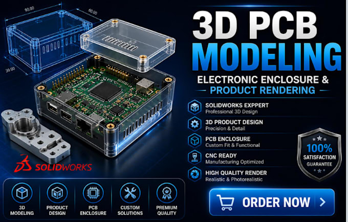 Cad Rendaring Electronics Do 3d pcb modeling, product rendering electronic enclosure design ...