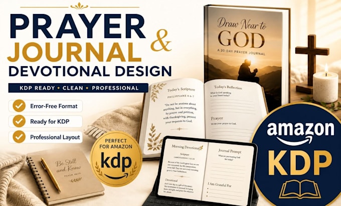format and publish your prayer journal or devotional book for amazon KDP