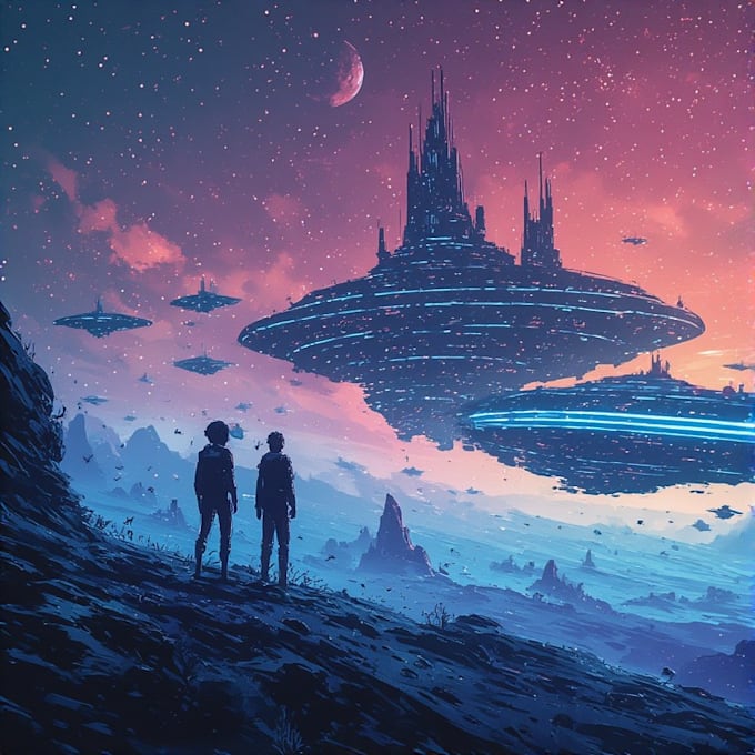 draw sci fi illustration and sci fi art