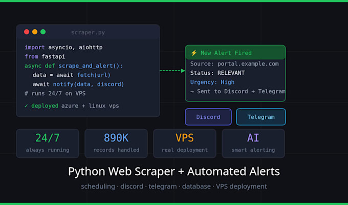 build a python web scraper with automated alerts and scheduling
